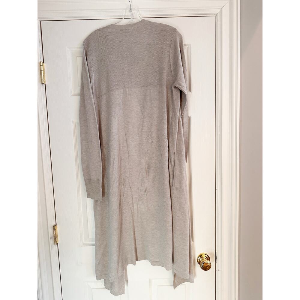 Chelsea & Theodore NWT Oatmeal Heather Open Front Knit Sweater LARGE - Picture 2 of 11